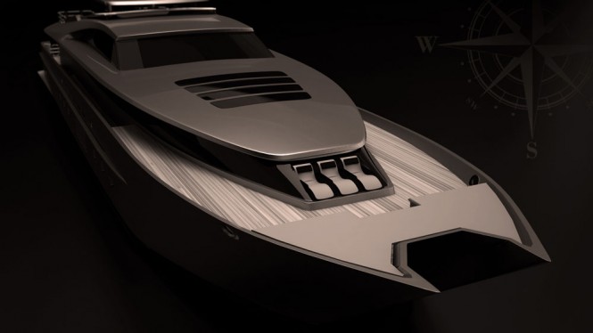47m Super Cat 154 Yacht Concept by Franco Gianni - front view