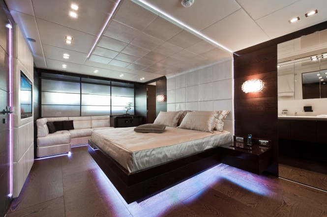 Blue Force One Superyacht - Master Stateroom - Image credit to AB Yachts