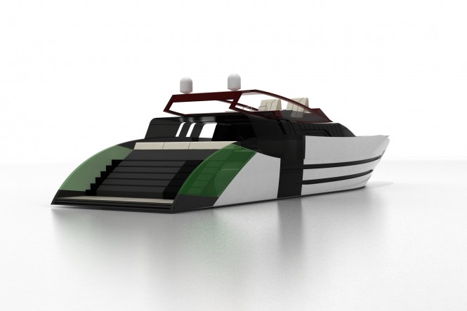Cafiero super yacht Blunt 118 - rearview