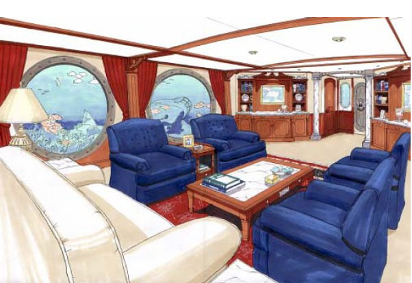 Luxurious interior of the Phoenix 1000 undersea superyacht