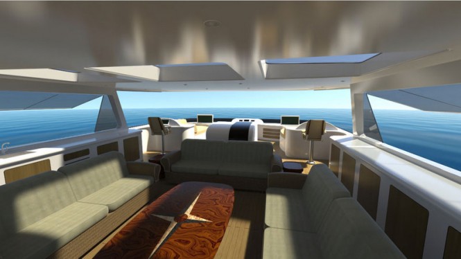 Luxurious interior on board super yacht Evolution