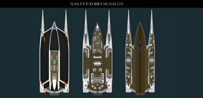 Luxury catamaran yacht Formula Zero 43 - layouts