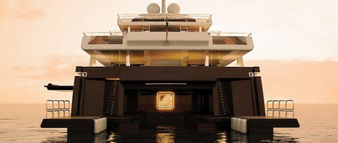 Luxury motor yacht Kaiser-75 - rear view