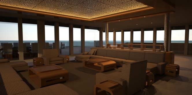 Main Salon on the Eva superyacht
