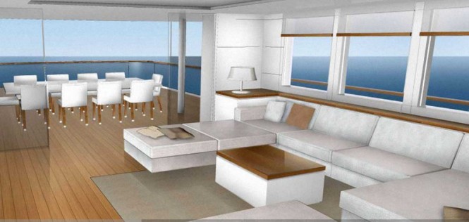 Main Saloon on board Nauta Air Superyacht Main Saloon on board Nauta Air Superyacht