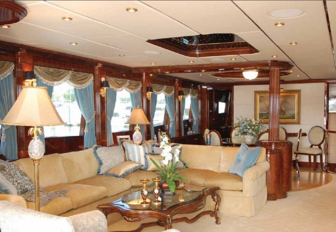 Main salon on the 131´ luxury yacht by Westship