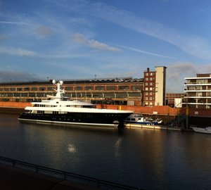 60m KAISER superyacht in the Harbour of Bremen
