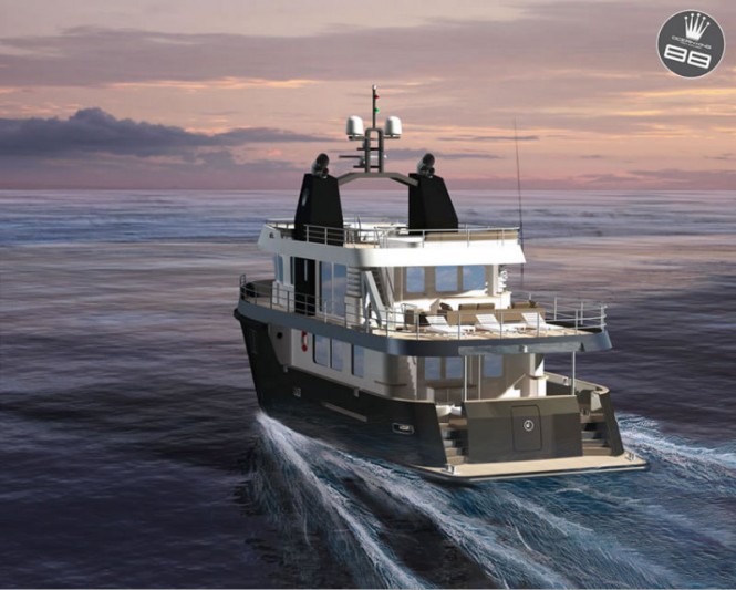 Ocean King 88 Superyacht - rear view