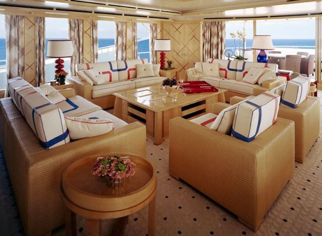 Salon of motor yacht NATITA by Alberto Pinto interior design
