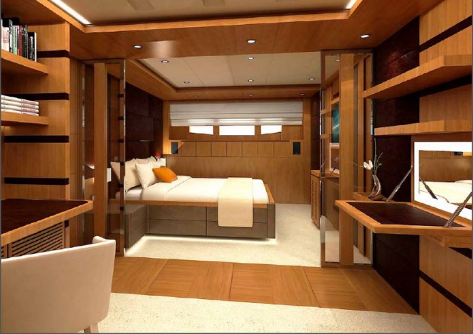 One of the luxurious staterooms offered by Electra Superyacht