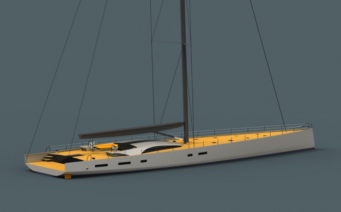 Owen Clarke Design (OCD) 130 sailing yacht - aft view