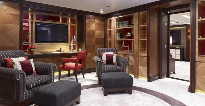 Owner´s Study - 60m Kaiser Superyacht ©David Churchill