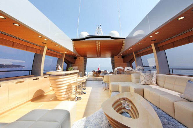 Shooting Star - Main Saloon Roof Open - by Danish yachts