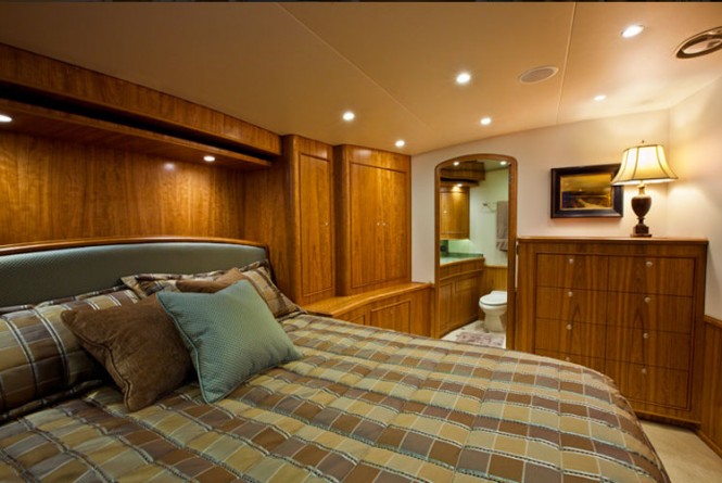 Stunning guest cabins on super yacht Georgia Girl