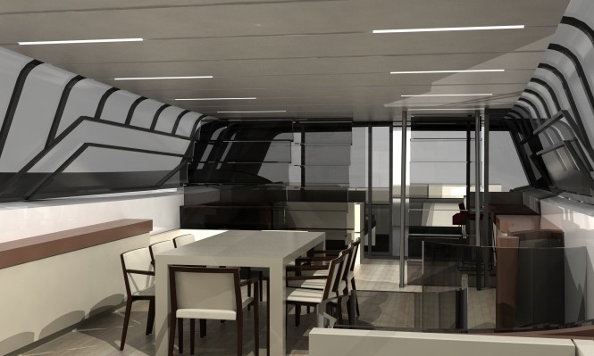 Stunning interior design of the Cafiero luxury yacht Blunt 118