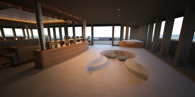 Stunning interior on the 52m luxury yacht Eva