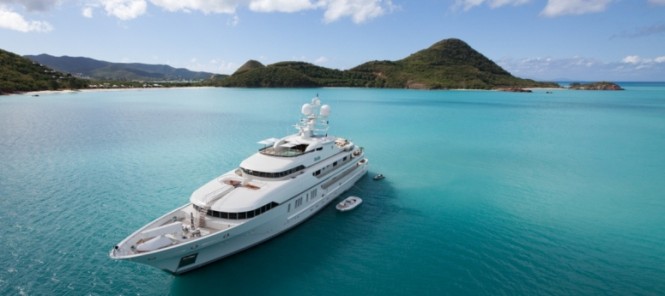 Superyacht RoMa in the Caribbean