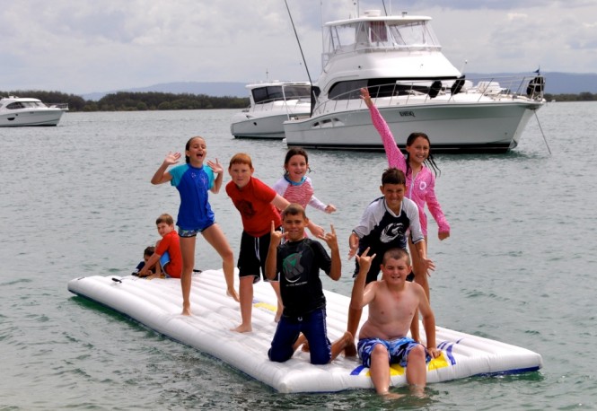 The Riviera children had a blast plaing on the inflatable toys