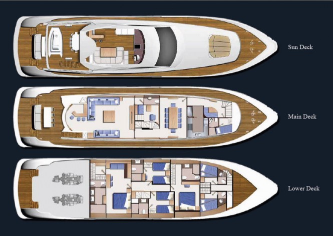 Three-deck luxury motor yacht Electra by IAG Yachts