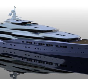 Oceanco at the 2012 Dubai Boat Show with 92m Remi Tessier Yacht and Adriel Rollins' 90m Super Yacht Lumen on display