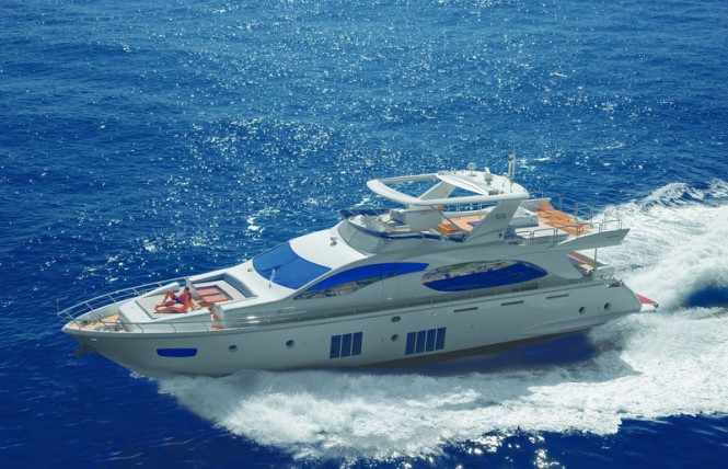 Azimut 88 Superyacht running Azimut 88 Superyacht running