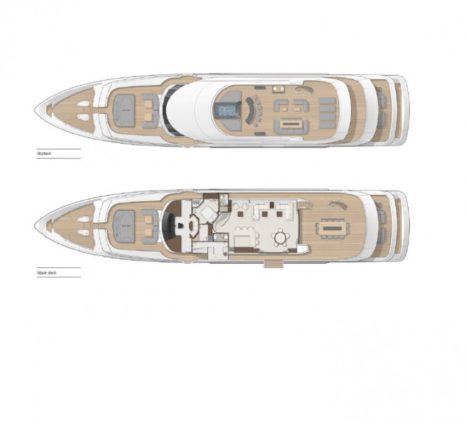 General Arrangements of the Sunseeker 155 Yacht