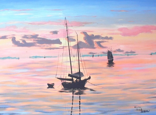 Key West Sunset - painted by David Schor
