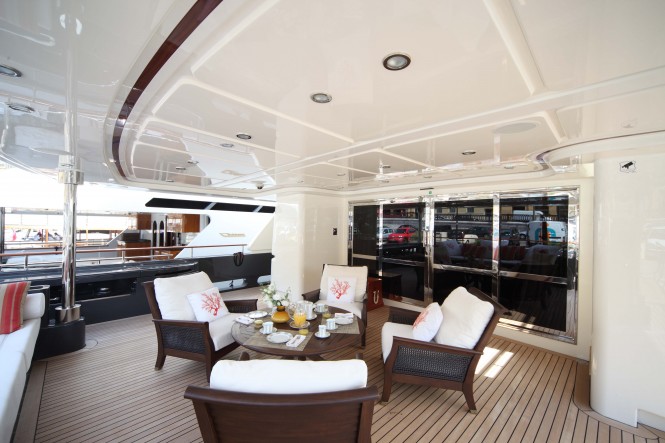 Luxurious Exterior on board Super Yacht Lady Trudy