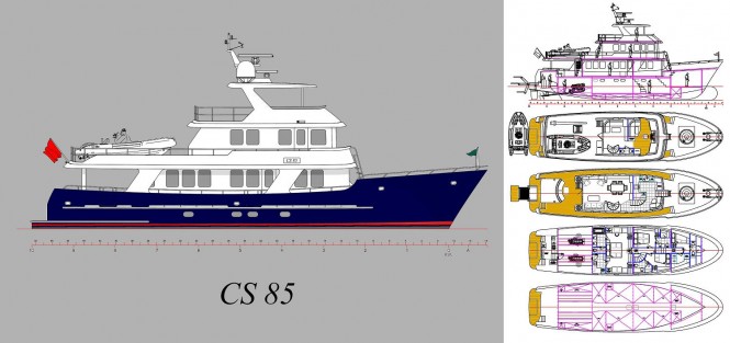New 85´ green motor yacht CS 85 by Boksa Marine Design and Custom Steel Boats
