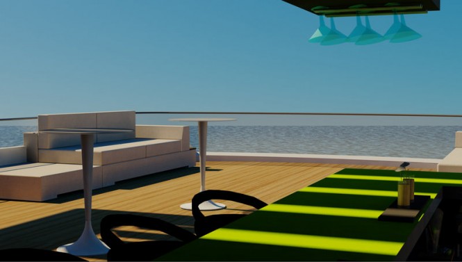 On board super yacht Diana Navitas