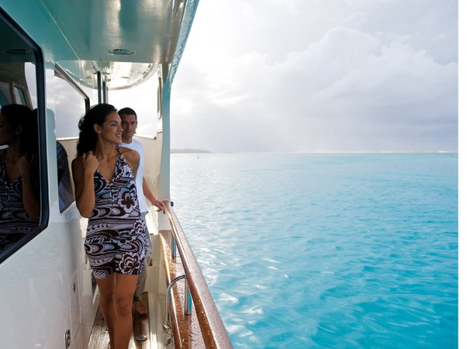 Taking in the beautiful turquoise waters of Tahiti on board charter yacht MISS KULANI - Photo by Tim McKenna Photography©