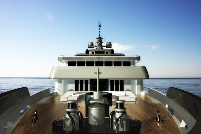 The 75m Motor Yacht NPe75 designed by Gian Paolo Nari - Bow