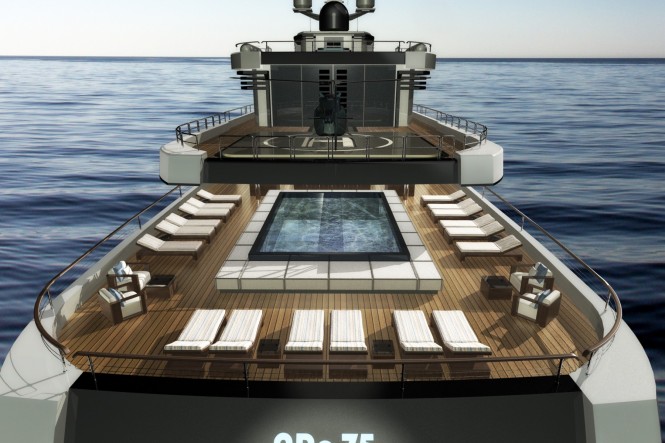 The 75m Motor Yacht NPe75 designed by Gian Paolo Nari - Large Swimming pool