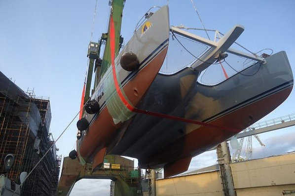 The Launch of the First 2012 Yacht - Sunreef 70 sailing yacht POMAIKA’I