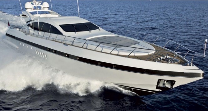 The luxury yacht Mangusta 92