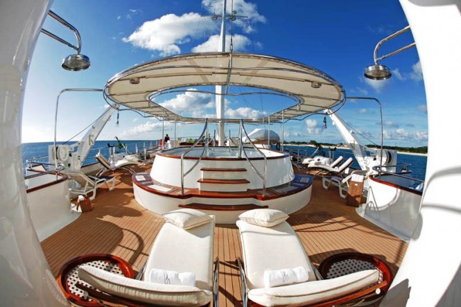 Yacht SHERAKHAN's inviting sun deck Yacht SHERAKHAN's inviting sun deck