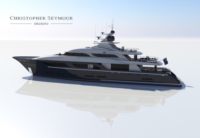 Port Profile of the 58m motor yacht Poject 58 by Christopher Seymour