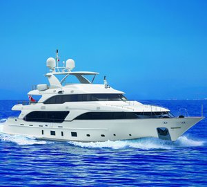 Benetti 36.90m Classic 121 Custom Luxury Yacht DOMANI on display at Miami Boat Show