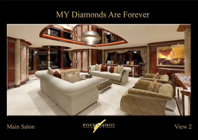 Benetti megayacht Diamonds Are Forever Main salon
