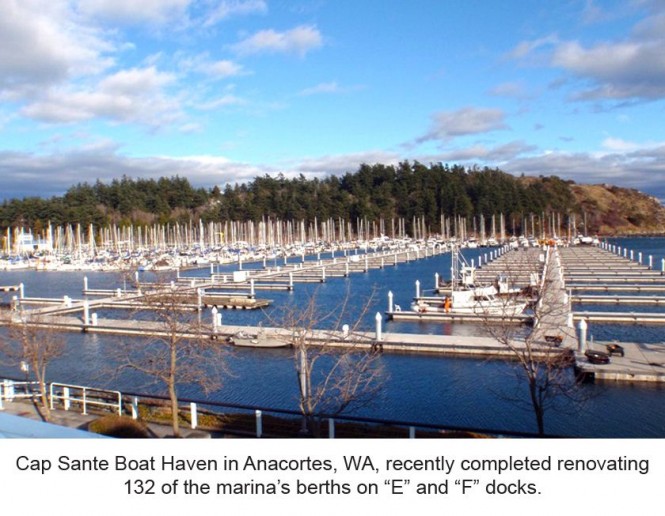 Cap Sante Boat Haven marina in Anacortes renovated by Bellingham Marine