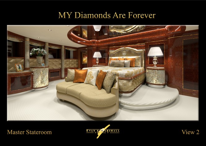 FB253 megayacht Diamonds Are Forever Master suite