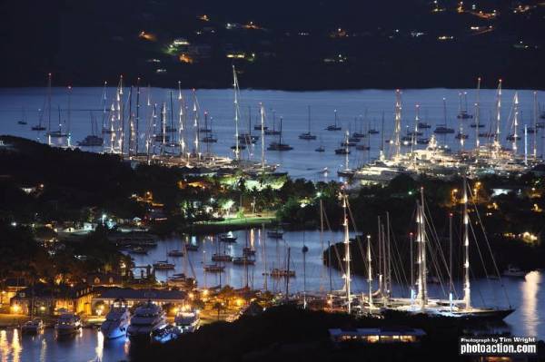 Falmouth Harbour at night. Photo Credit Tim Wright photoaction