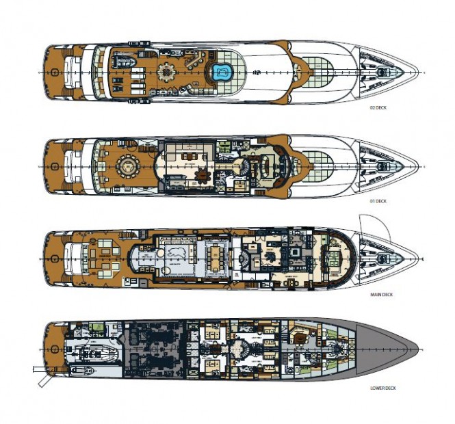 General Arrangement and Layout of superyacht TSUMAT by Trinity Yachts General Arrangement and Layout of superyacht TSUMAT by Trinity Yachts