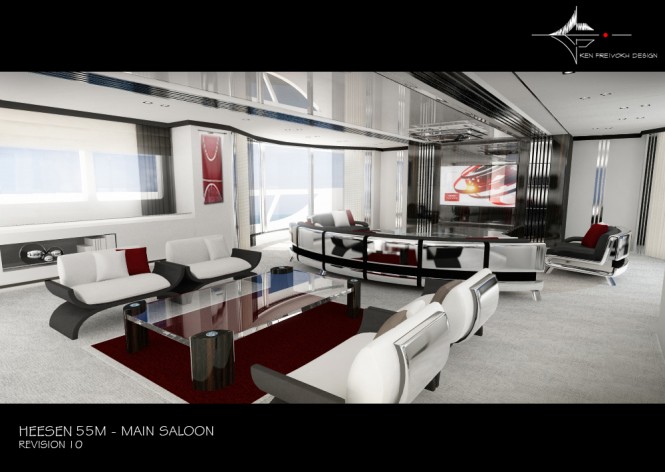 Initial concept for the 55m Heesen yacht Quinta Essentia project by Ken Freivokh - Main Saloon