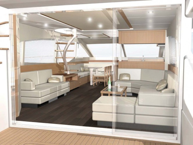 Interior of the new Johnson 65 motor yacht from Dixon Yacht Design 