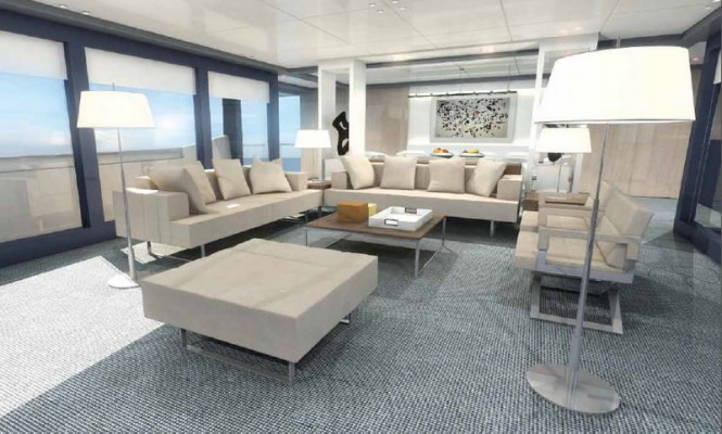 Main Saloon on board the Arcadia 115 superyacht M´Ocean