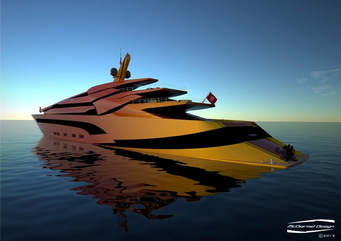 McDiarmid designed 87m luxury yacht Iwana - rear view