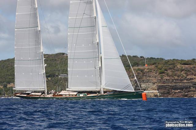 RORC Caribbean 600, 2012. Sailing yacht Hetairos finishes on Wednesday 22nd February. Photo CreditTim Wright/Photoaction