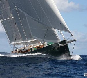 RORC CARIBBEAN 600: Superyacht Hetairos in front