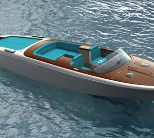 Riva Aquariva yacht tender by Marc Newson presented at the 36th Arte Fiera, Bologna, Italy